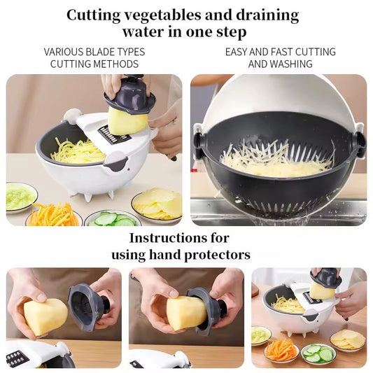 9-in-1 Vegetable Cutter with Basket