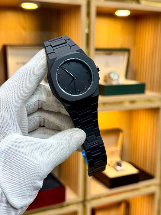 Black Aura Quartz Analog Watch for Men & Boys – Stylish & Elegant Timepiece