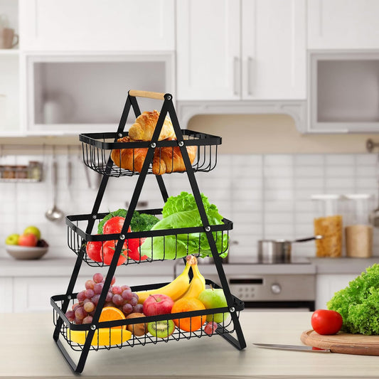3-Tier Wooden Countertop Stand – Metallics