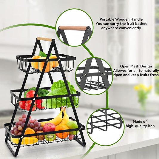 3-Tier Wooden Countertop Stand – Metallics